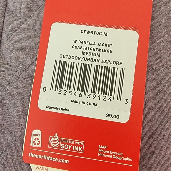 NWT, The North Face SzM lavendar quilted coat/jacket - Picture 7 of 7